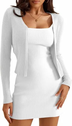a.Jesdani Women's Shrug Sweaters Open Front Long Sleeve Rib Knit Bolero Open Front Cropped Cardigan S-1X