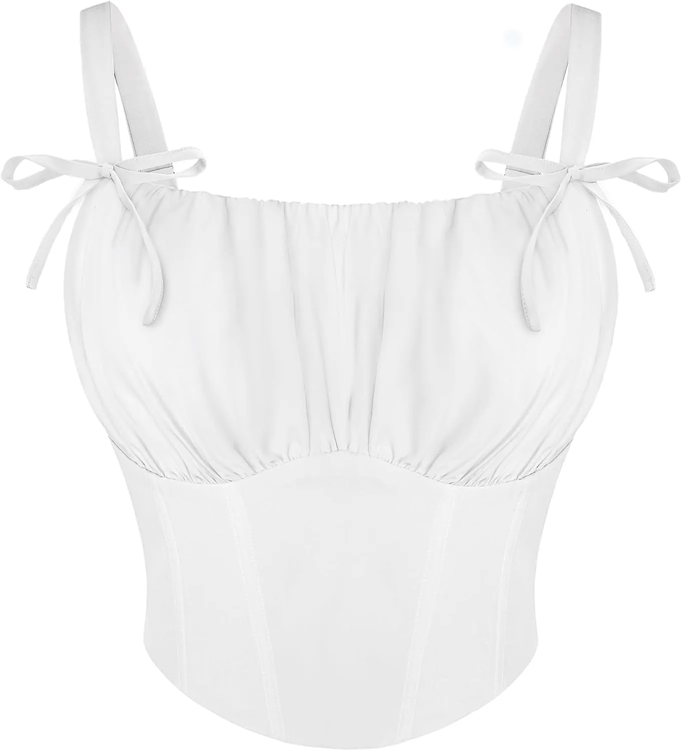 Scarlet Darkness Women's Renaissance Shirt Summer Ruched Bust Fishbone Bustier Corset Tops