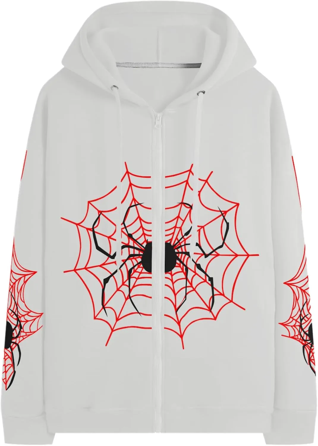 Spider Graphic Hoodies Y2k Zip Up Hoodie Men Women Oversized Sweatshirts Y2k Jacket Streetwear Vintage Tops
