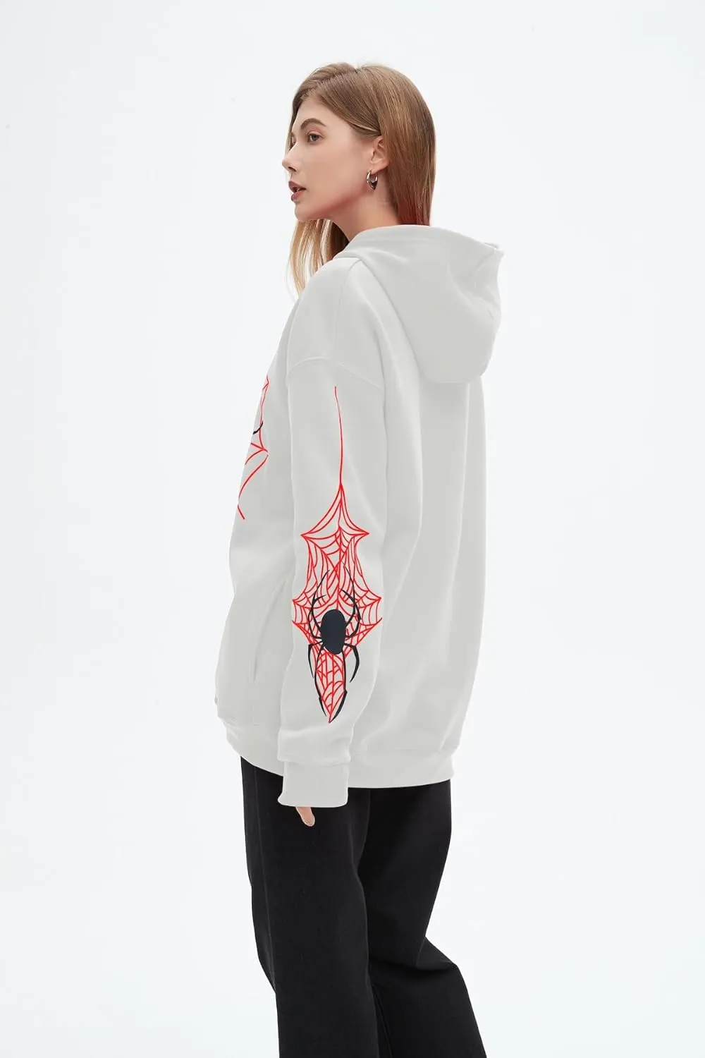 Spider Graphic Hoodies Y2k Zip Up Hoodie Men Women Oversized Sweatshirts Y2k Jacket Streetwear Vintage Tops