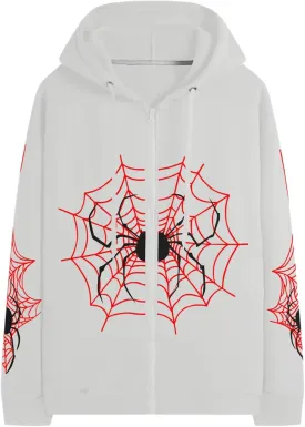 Spider Graphic Hoodies Y2k Zip Up Hoodie Men Women Oversized Sweatshirts Y2k Jacket Streetwear Vintage Tops