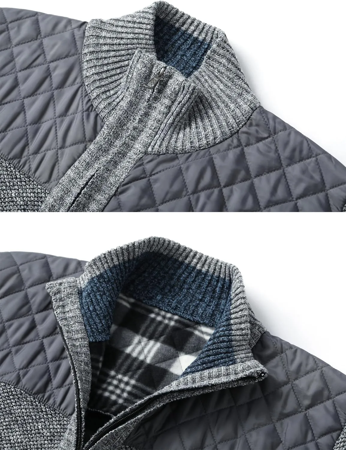 Vcansion Men's Classic Cardigan Sweaters Stand Collar Slim Fit Casual Knitted Sweater