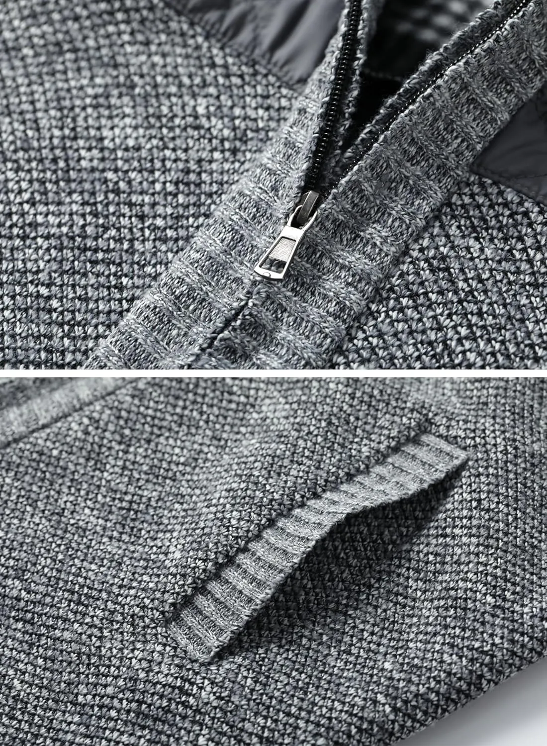 Vcansion Men's Classic Cardigan Sweaters Stand Collar Slim Fit Casual Knitted Sweater