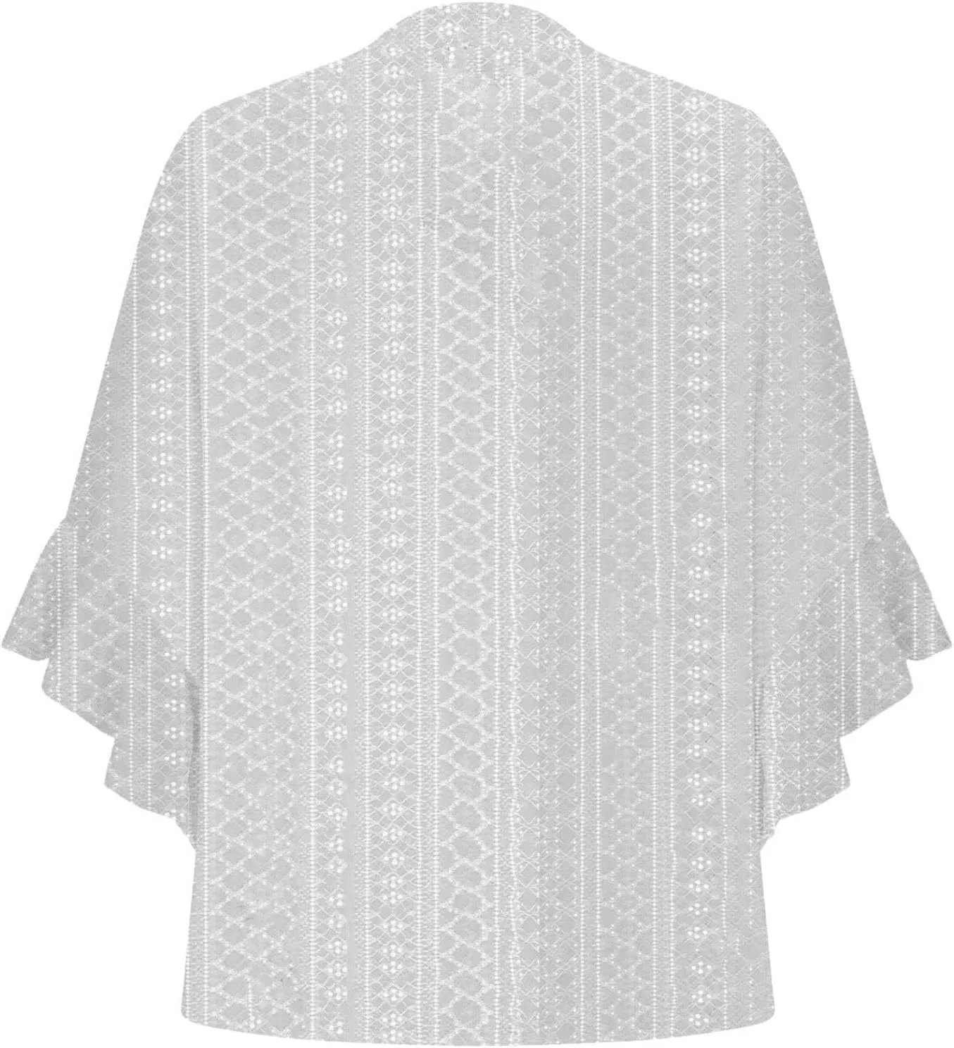 Womens Tops Elegant 3/4 Lace Sleeves V-Neck Button Up Hollow Out Tunic Top T-Shirt Solid Color Loose Tee 2025